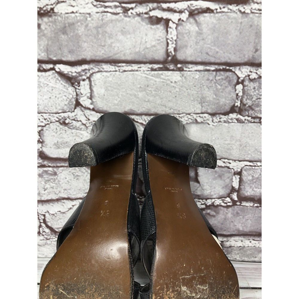 Walter Steiger Black Leather Python Print Heel Sa… - image 6